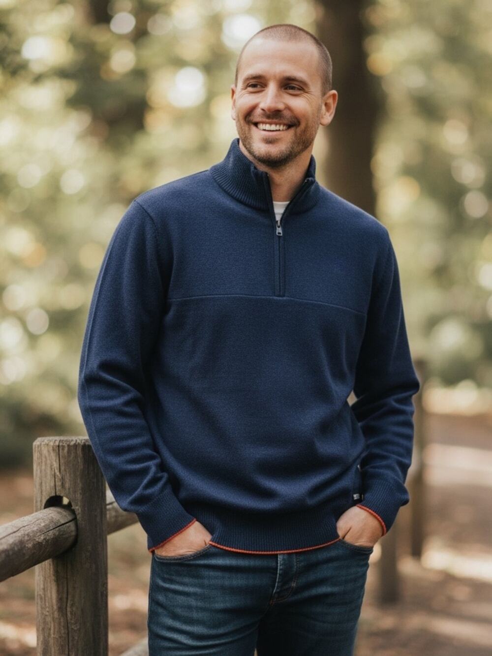 THE NORTH FACE Men’s Medium Blue 1/4 Zip Sweater